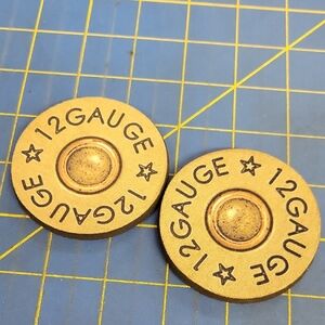 12 Gauge Car 2.5" Rubber Coasters Lot of 2